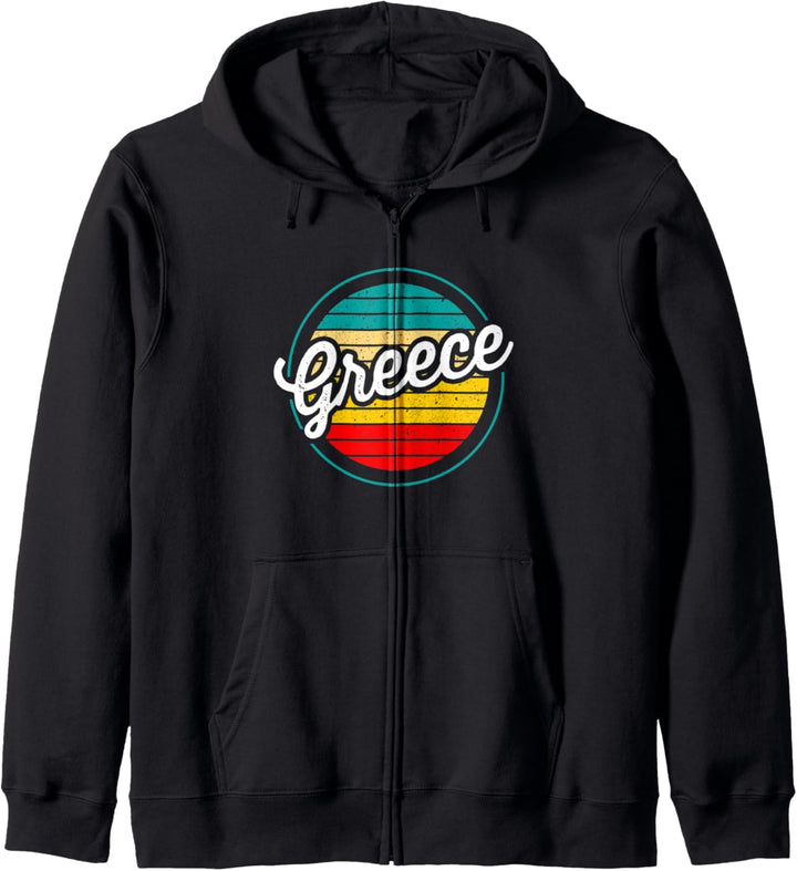 Griechenland Retro Sonnenuntergang Vintage Design griechisch Kapuzenjacke