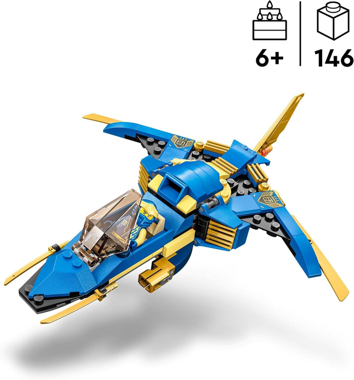 LEGO 71784 NINJAGO Jays Donner-Jet EVO, Aufrüstbares Ninja Spielzeug-Flugzeug mit Jay Minifigur, Ges