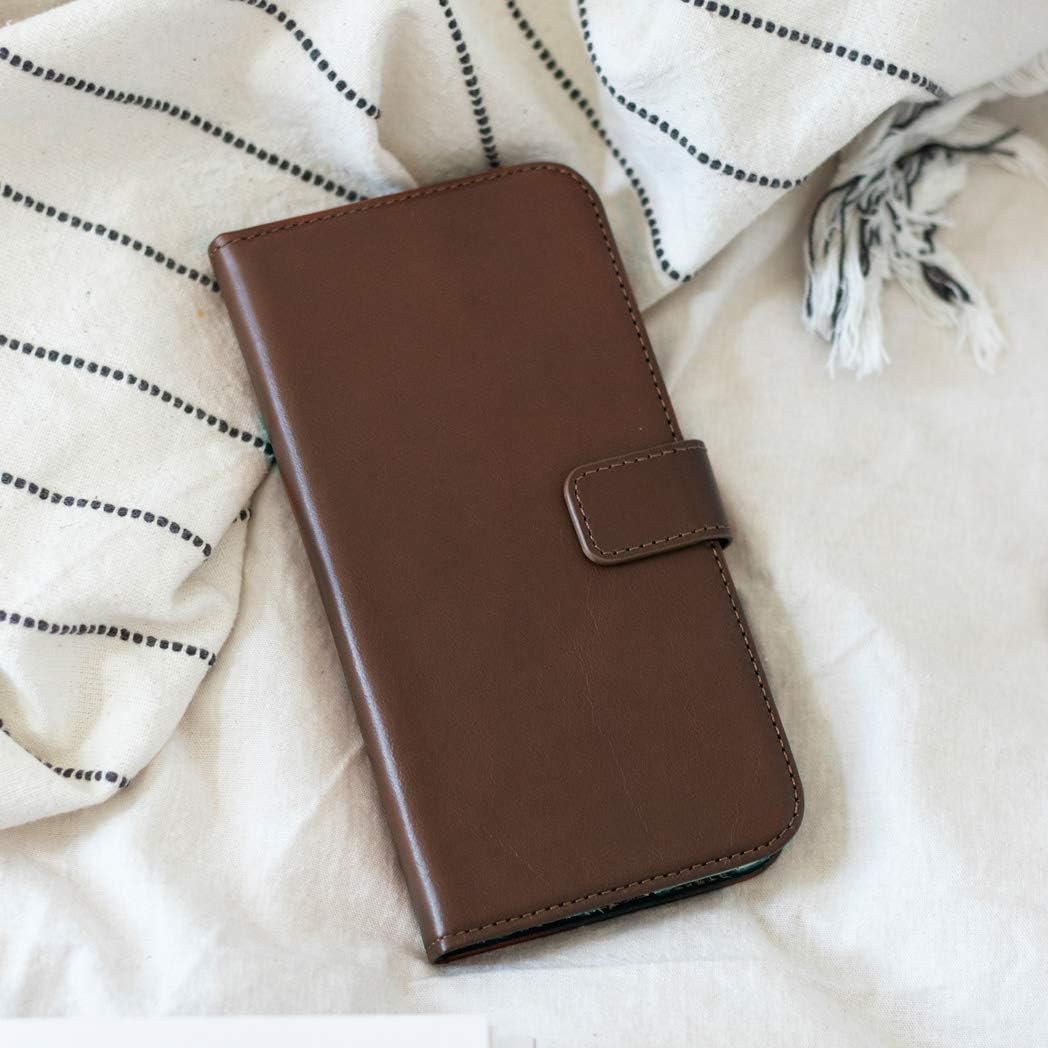 SELENCIA Bookcase Hülle kompatibel mit iPhone 12 Pro Max – Era Leder Handytasche Side Flip Case – Ha