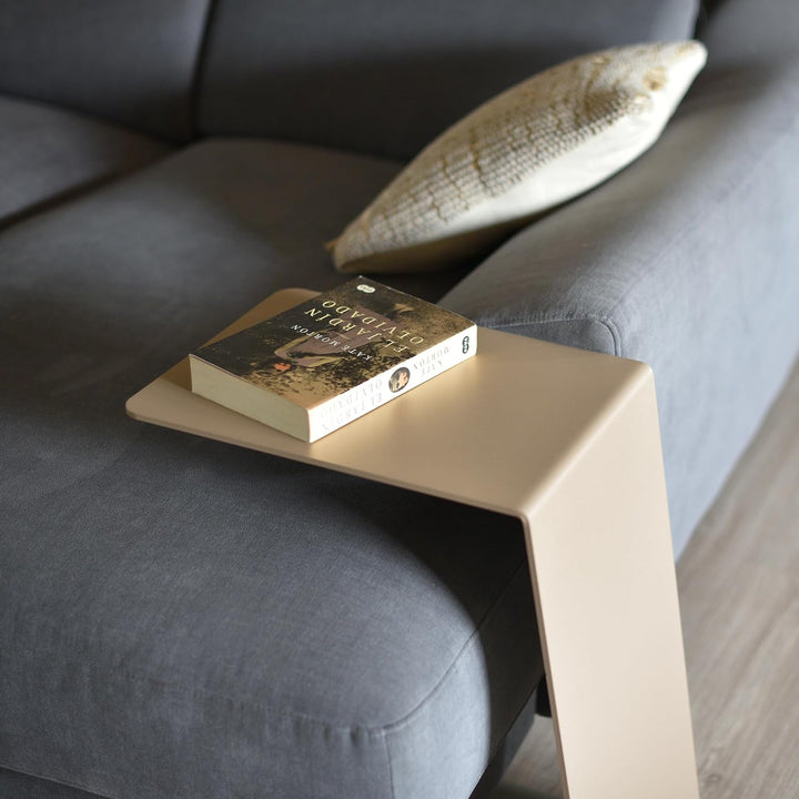 MILUKA Beistelltisch Beige | Couchtisch, Wohnzimmertisch oder Sofatisch | Laptoptisch für Couch, Sof