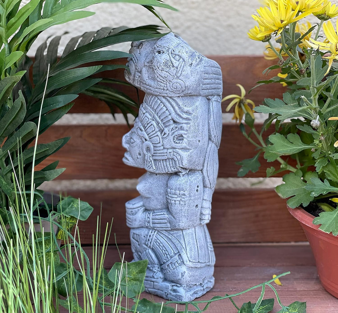 stoneandstyle Steinskulptur Steinfigur Azteken Totem frostfest wetterfest Tikki Steinguss
