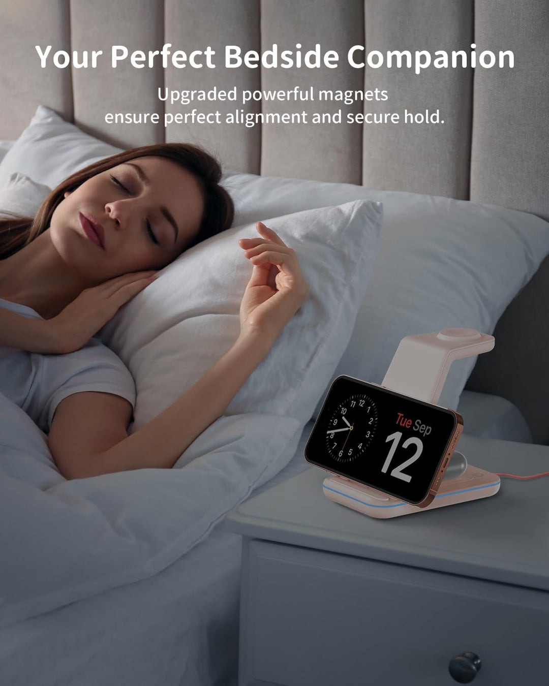 GEEKERA Wireless Charger, 3 in 1 Induktive Ladestation für iPhone Air/17/16/15/14/13/12/11/Pro Max,