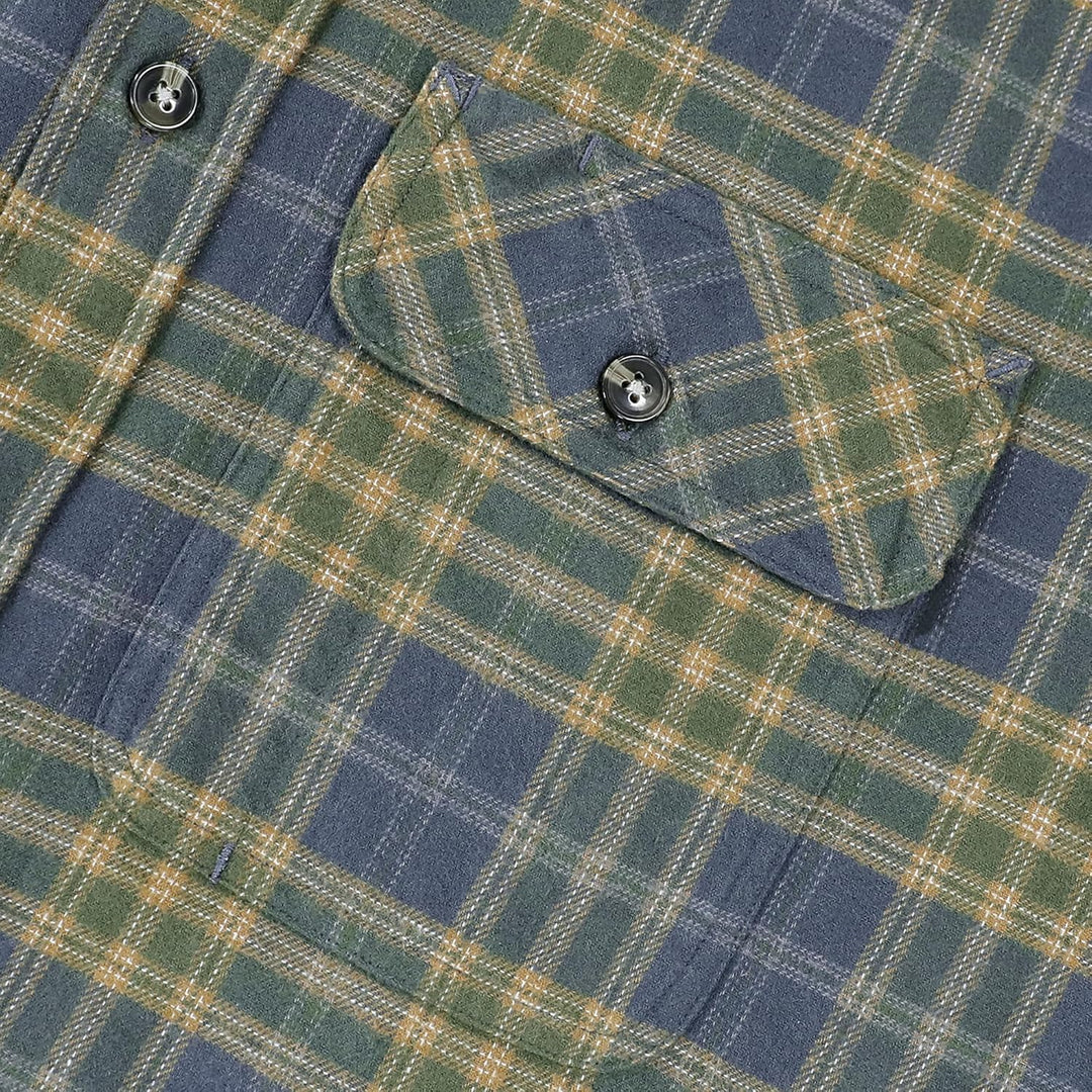 Dubinik® Flanellhemd Herren Kariert Flanellhemden Langarm Casual Button Down Freizeithemd Mit Brustt
