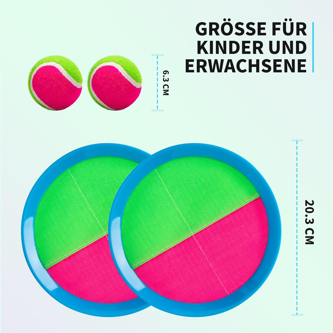U&C Planet Beachball Set Strandtennis Set Paddle Ball Spiel Klettballspiel Strandschlägerset für Kin