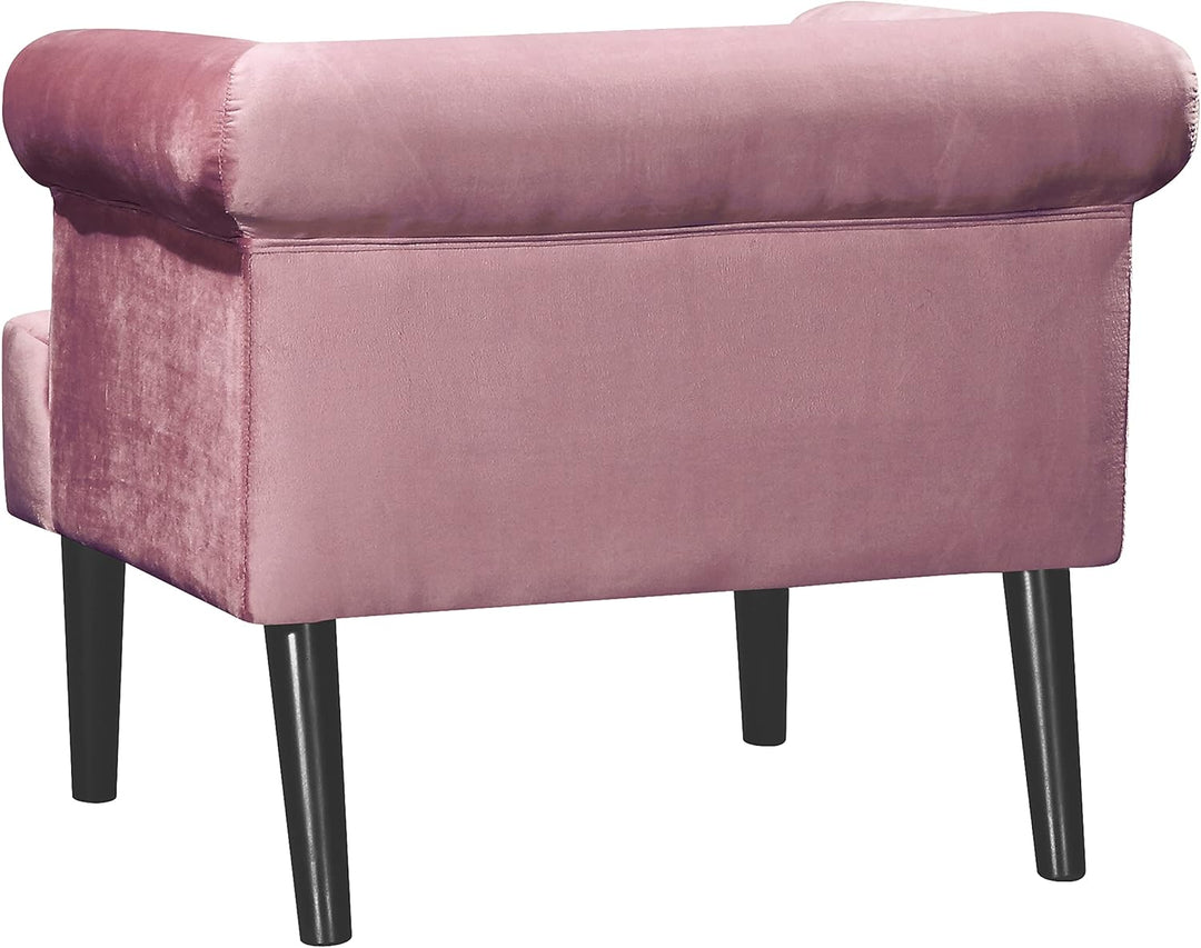Atlantic Home Collection Sessel CHARLIE, Samt, Armlehnenstuhl mit Massivholzfüssen, Rosa, 74 x 86x 7