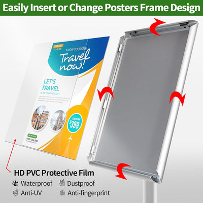 VAIIGO Heavy Duty Sign Holder Poster Stand, Adjustable Menu Display Stand Floor Standing Sign Holder