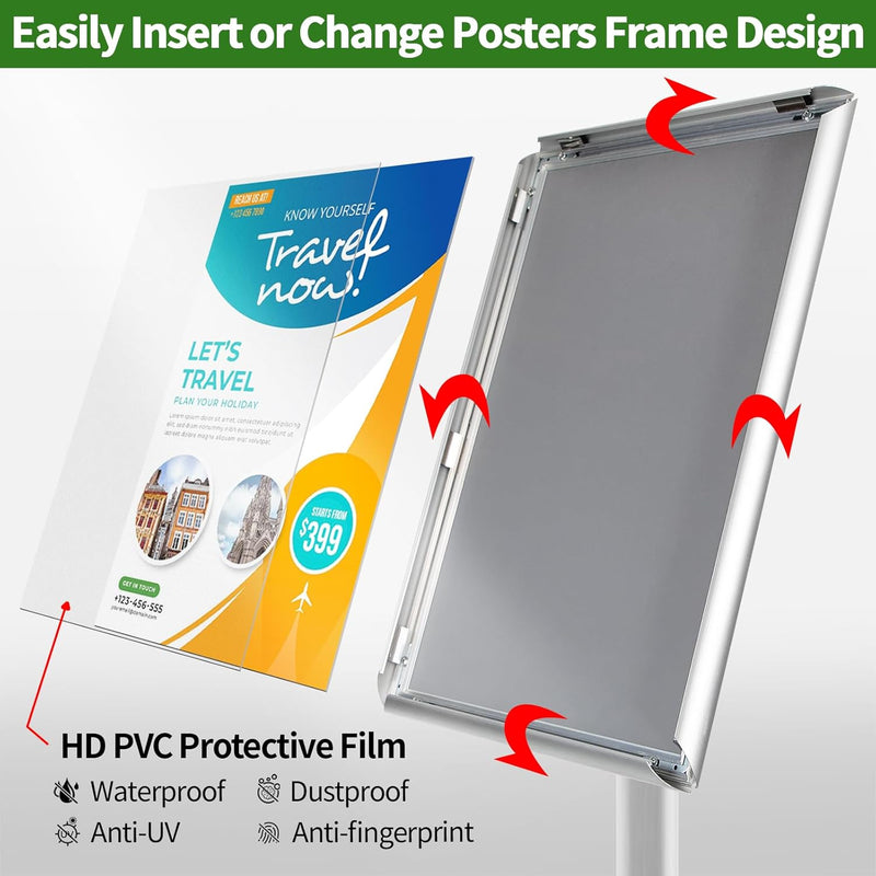 VAIIGO Heavy Duty Sign Holder Poster Stand, Adjustable Menu Display Stand Floor Standing Sign Holder