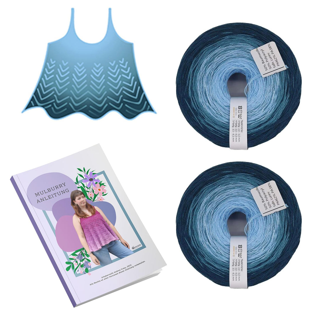 SparWolle Bobbel Mulberry Summer Top Tunesisches Häkelset, 2 Bobbel mit Anleitung (3 / M / 40-42, MU