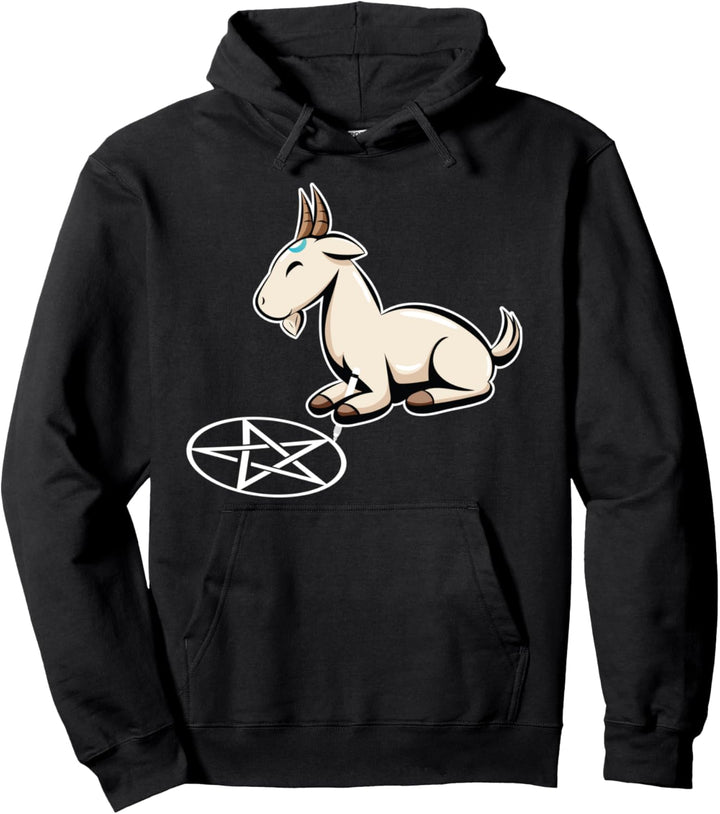 Ziege Pentagram Goth Goat Pullover Hoodie
