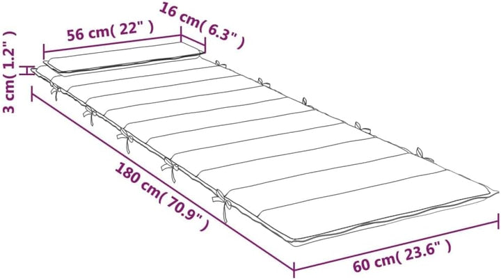 Tidyard Sonnenliegen-Auflage Liegenauflage Sitzkissen Gartenliegen-Auflage Sitzauflage Gartenmöbel L