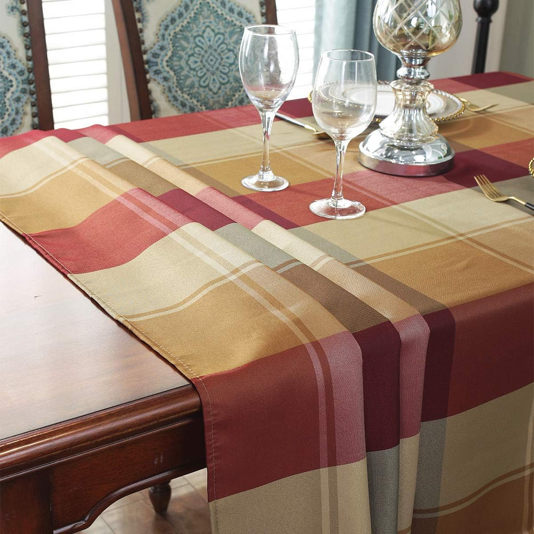 Rechteckige Tischdecke Polyester-Tischdecke im Karierten Stil Spritzwassergeschützt Staubdicht knitt