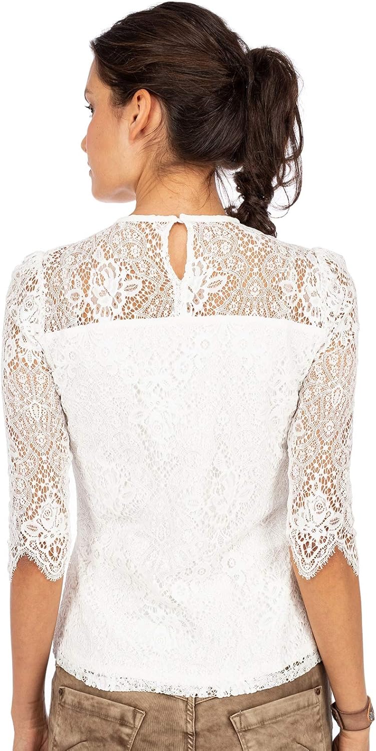 Spieth & Wensky Damen Bluse ROA 32 Creme, 32 Creme