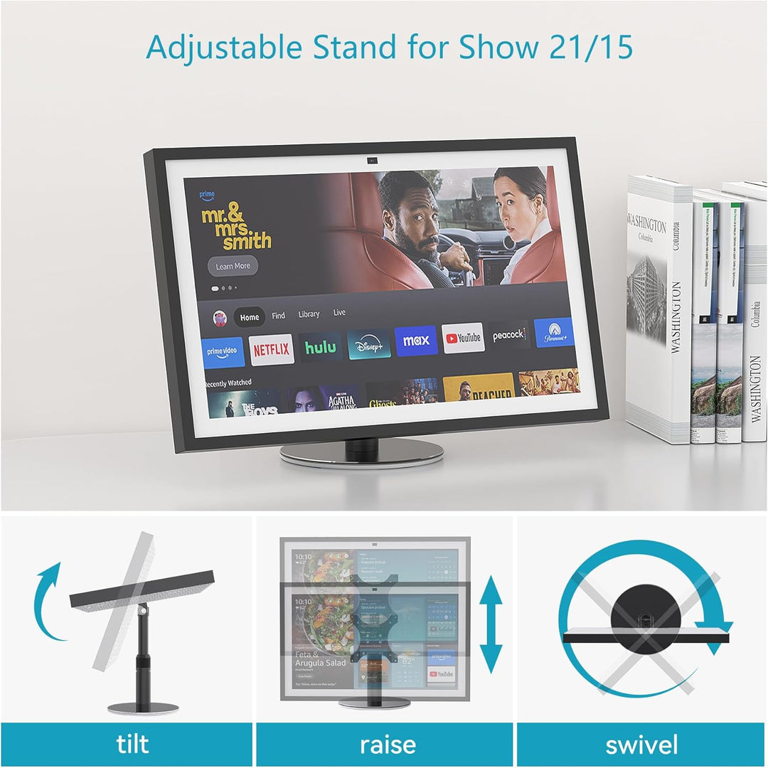Premium Swivel & Tilt Stand for Show 15/21, Matte Black Aircraft-Grade Aluminum Ajustable Show 15 St