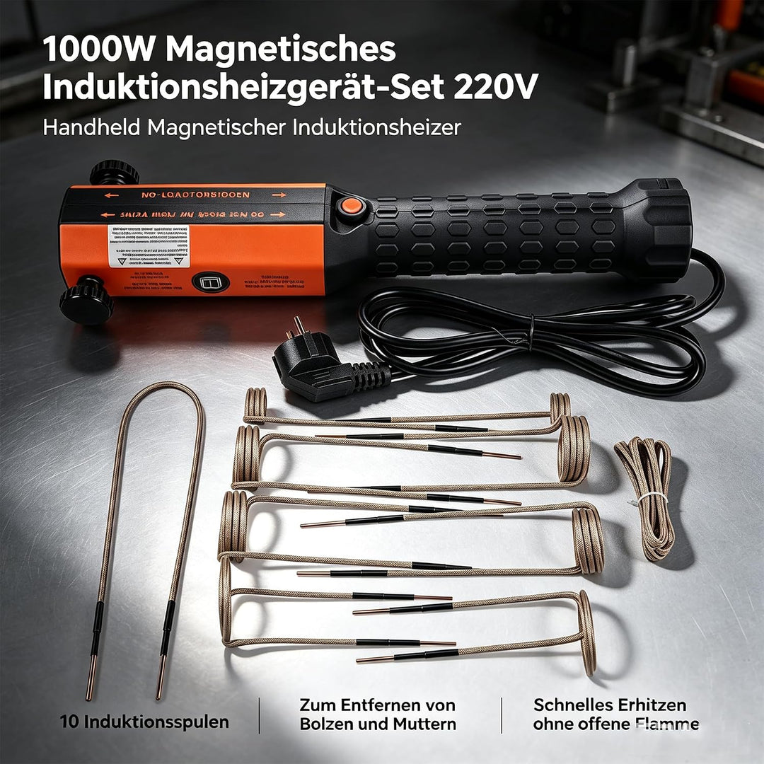 1000W Magnetisches Induktionsheizgerät-Set 220V, Handheld Magnetischer Induktionsheizer Induktionshe