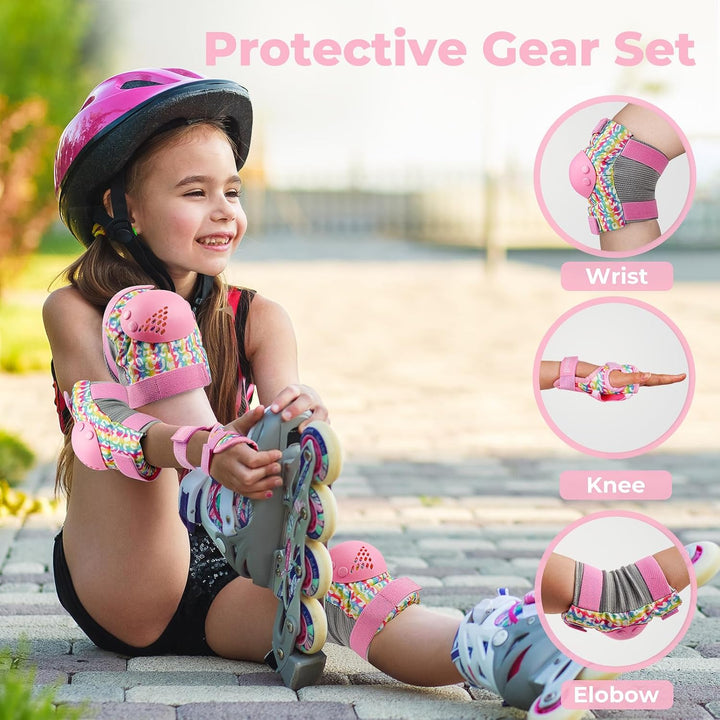 BOSONER Knieschoner Kinder Schoner Inliner Protektoren 6er Set Schützer Inliner Inline Skates Knie U