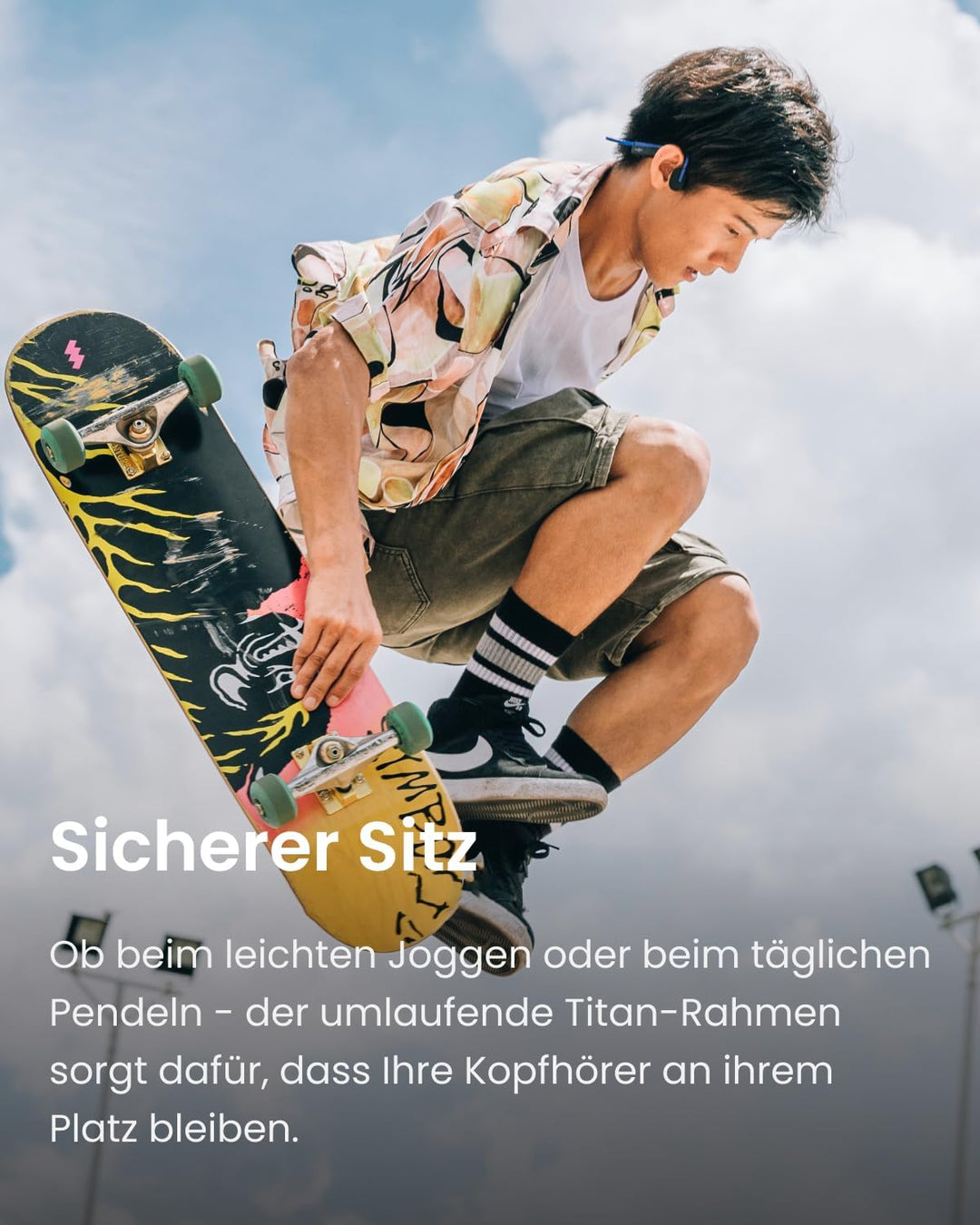 SHOKZ OpenMove Knochenschall Kopfhörer, Open-Ear Sport Bluetooth Ohrhörer mit Noise-Cancelling Mikro