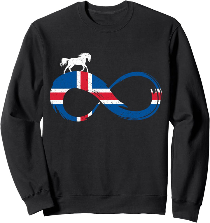 Isländer Pferde Geschenk Reiten Island Flagge Unendlichkeit Sweatshirt