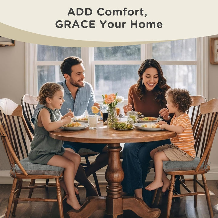 AddGrace 4er Set Stuhlkissen 46x44 cm Sitzkissen für Esszimmerstühle mit Bändern rutschfeste Sitzkis