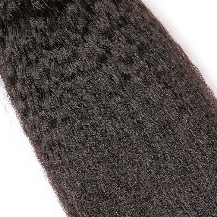Huarisi Yaki Kinky Straight Human Hair 3 Bundles 18 20 22 Inches Brazilian Yaki Hair Bundles Weaves