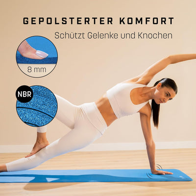 KG Physio Yogamatte Rutschfest und Gepolstert - Yoga Matte mit Tragegurt, Fitnessmatte, Turnmatte, S