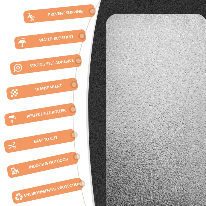 10cm x 60cm Rutschfester Treppen-Klebestreifen Transparent, 15 x Rutschfester, Selbstklebender Stufe