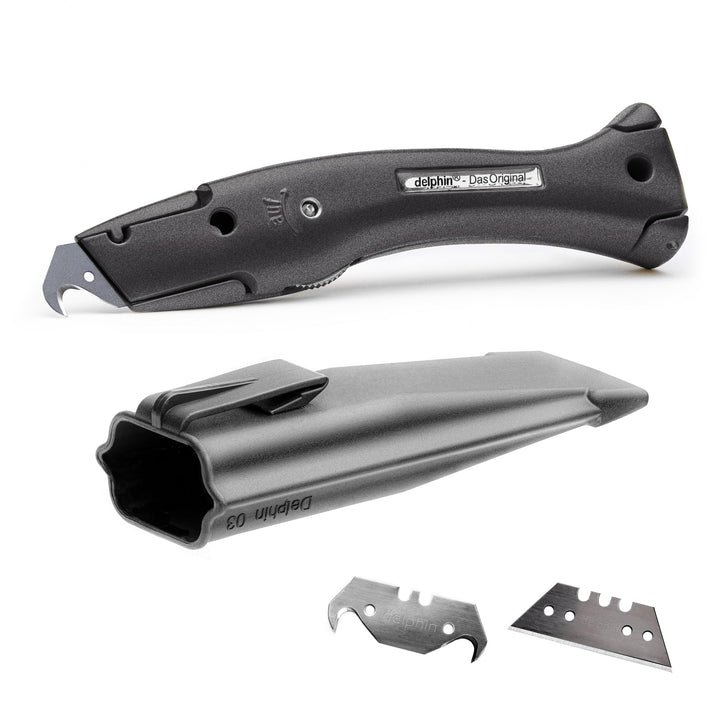 Delphin®-03 Farb Edition inkl. Klingen und Kunststoffköcher, Teppichmesser