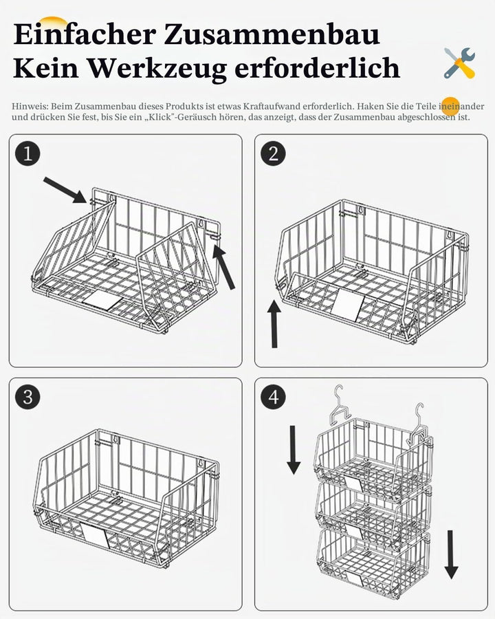 Hängeregal 2 Etagen, Stück Kleiderschrank, Organizer Stapelbare Aufbewahrungsbox, platzsparendes Hän