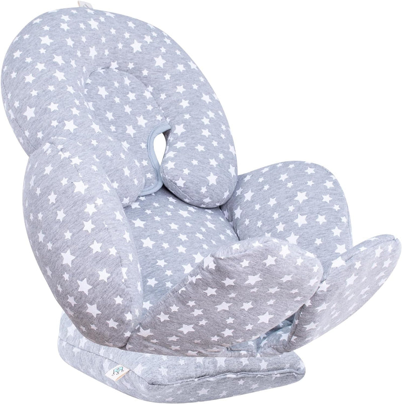 JYOKO Kids Sitzverkleinerer Antiallergikum Universal Baby 100% Baumwolle (White Star, Enthält Kopf-,