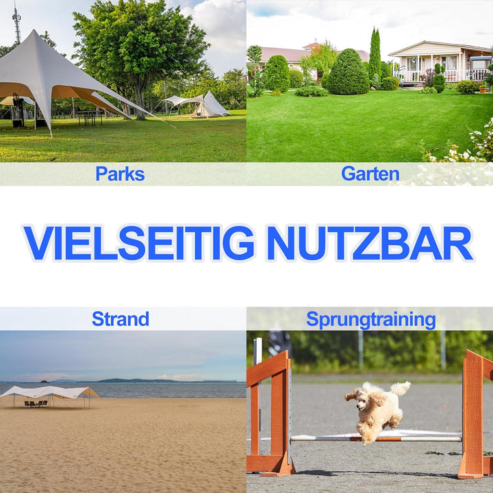 UISEBRT Hunde Agility Set, 4er Slalom Stangen Hürdenset für Haustiere, PVC Hundetrainings-Set mit Tr