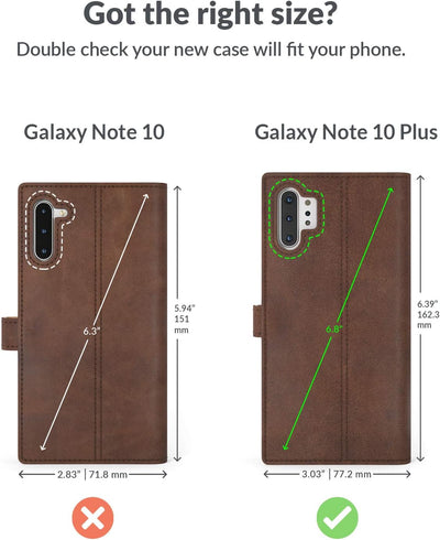 Snakehive Galaxy Note10 Plus Hülle Leder | Stylische Handyhülle mit Kartenhalter & Standfuss | Handy