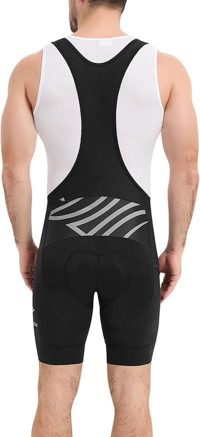 Herren Fahrradhose Kurz Trägerhose Fahrrad mit Sitzpolster Radhose Radlerhose, S
