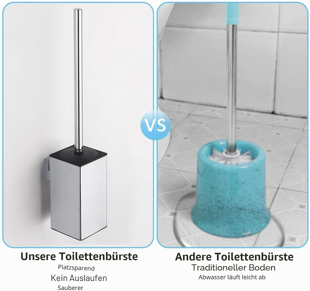 bgl Wandhalterung für WC-Bürste aus 304 Edelstahl, quadratisch Chrome, Chrome