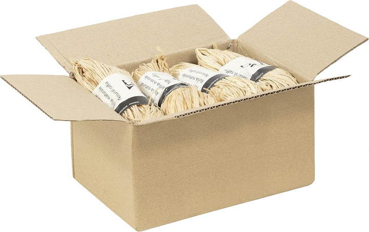 Clairefontaine 196071C - Packung mit 8 Geschenkbändern aus natürlichem Bast 50g, 1 Pack, Naturbraun