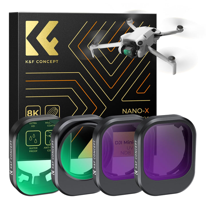 K&F Concept Mini 4 Pro Filterset,4 Stück CPL,UV,ND8, ND16 Filter Kompatibel mit DJI Mini 4 Pro, mit