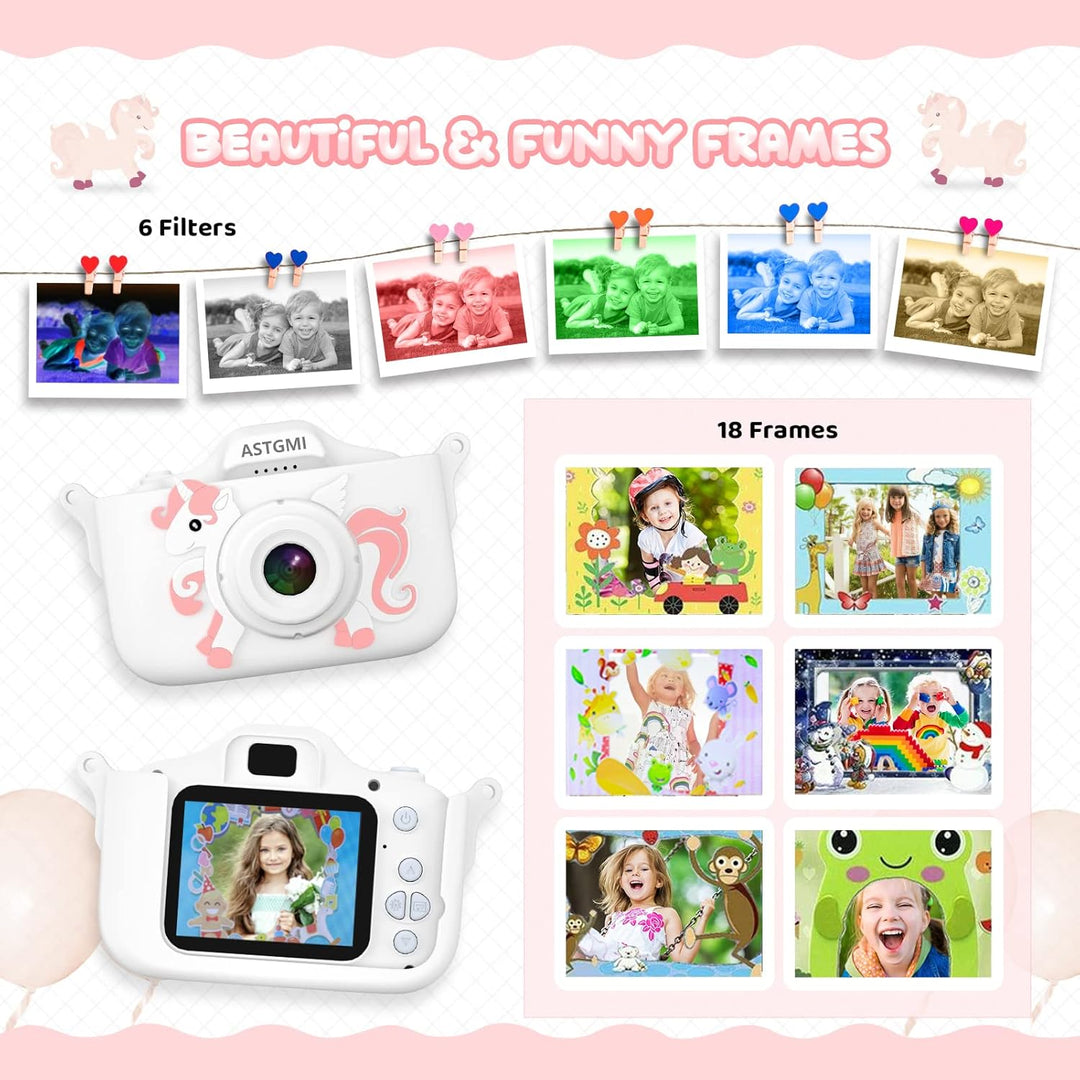 Kinder Kamera, 2.0”Display Digitalkamera,Geschenke für 3 4 5 6 8 7 9 10 11 12Jahre Jungen und mädche