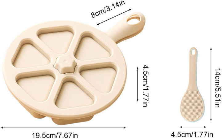 Reisform 6 Fächer -Reisball-Pressform mit Handgriff | Sushi Form für Schule, für Partys, für Kinder,
