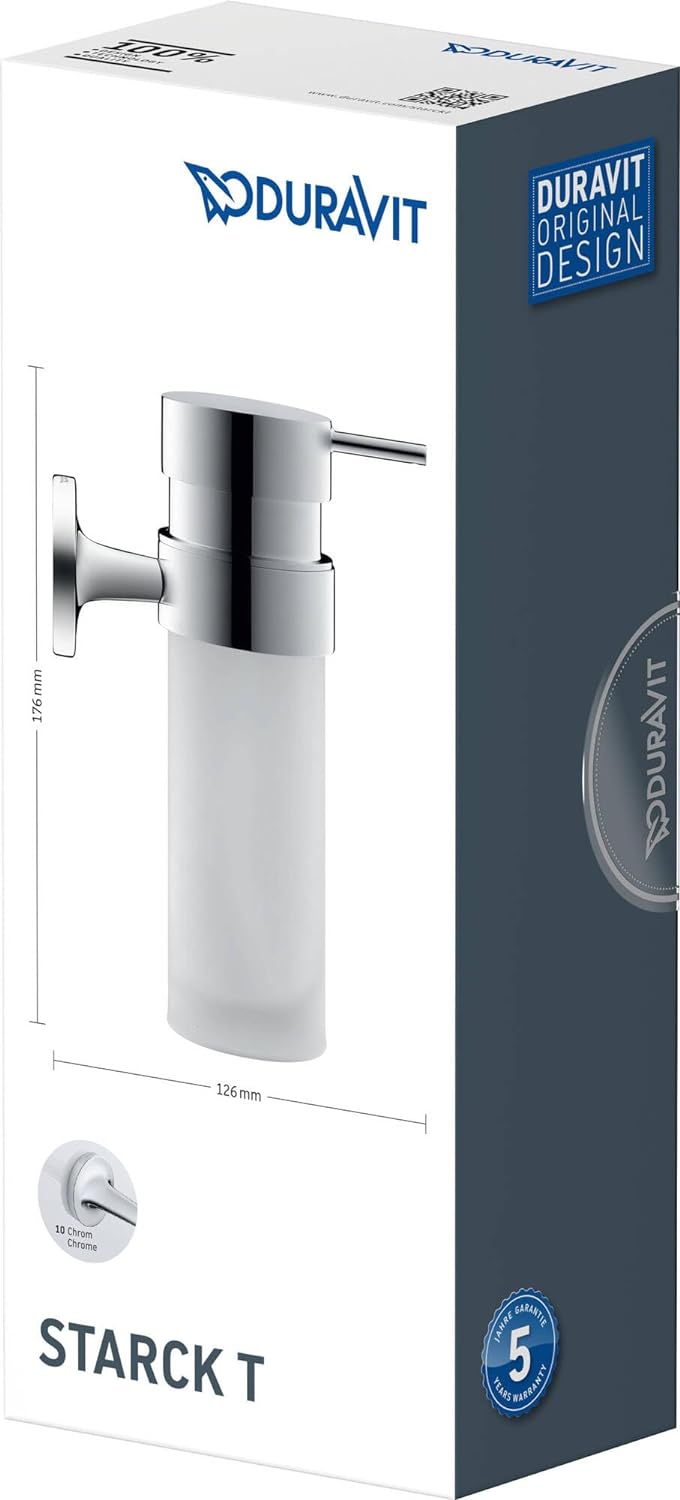 Duravit 9935 Seifenspender Starck T, Wandmontage, 175 ml, Chrom Seifenspender