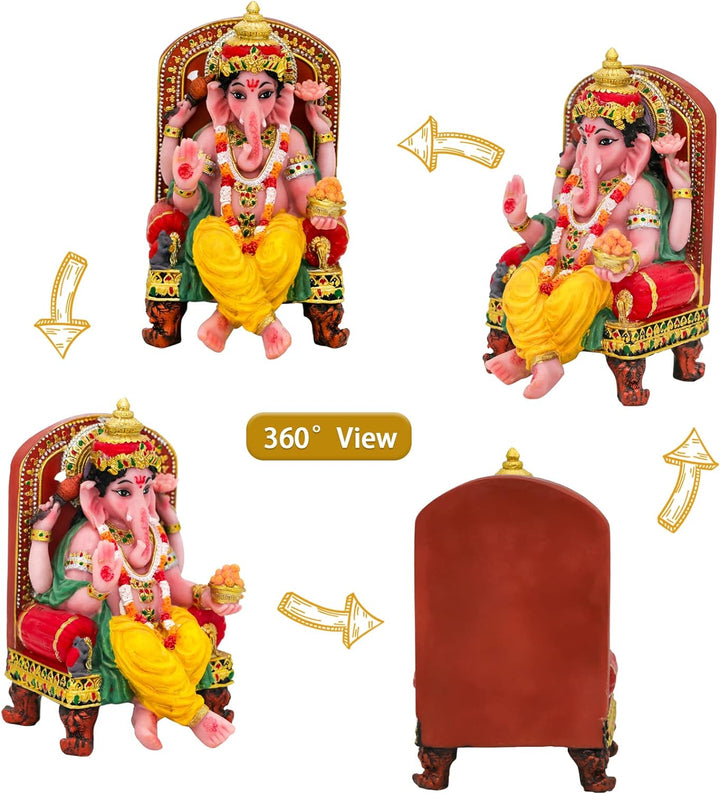 alikiki Ganesha-Statue, Hindu-Gott, indisches Idol, sitzender Lord Ganesha-Statue, Indien, Murti-Art