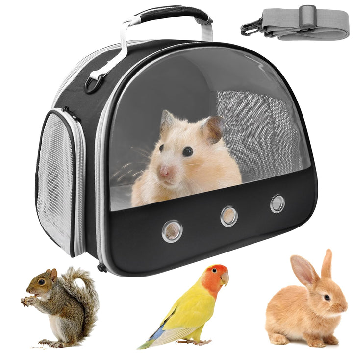 Asfrode Transporttasche für Kleine Haustier, 30x25x25cm Meerschweinchen Tragetasche Doppeltüren Kani
