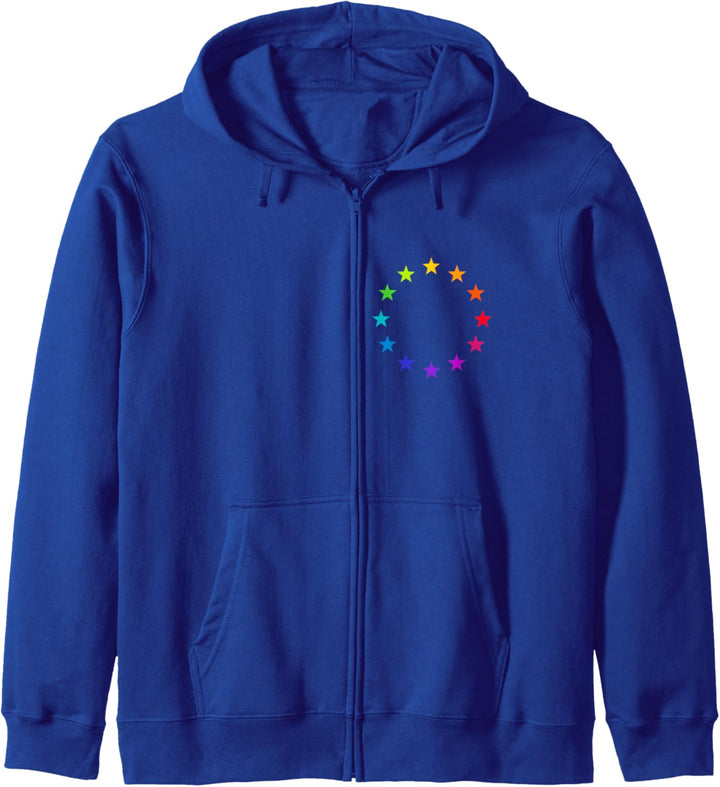 EU Flagge bunt Sterne Regenbogen Farben Fahne Logo Europe Kapuzenjacke