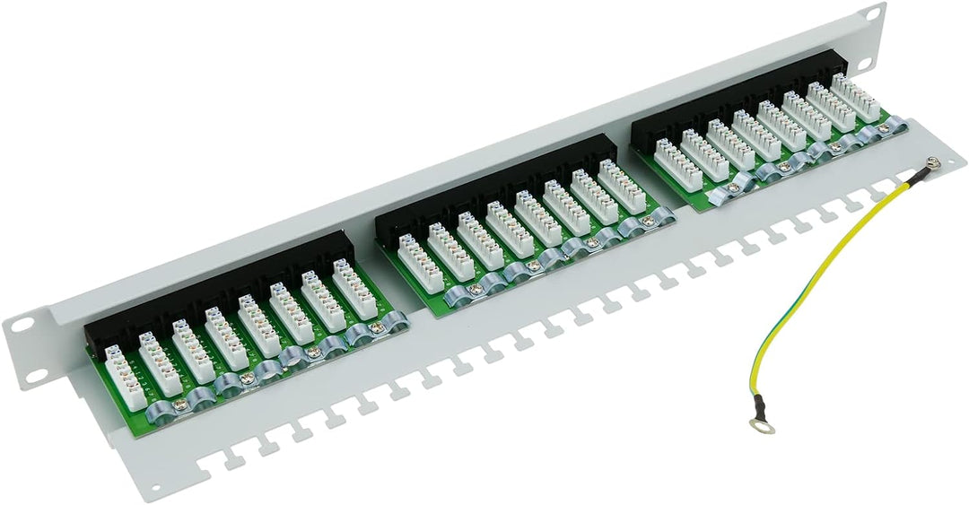 RackMatic - Patch-Panel 1HE 24 RJ45 UTP Cat.5e Weiss kamm