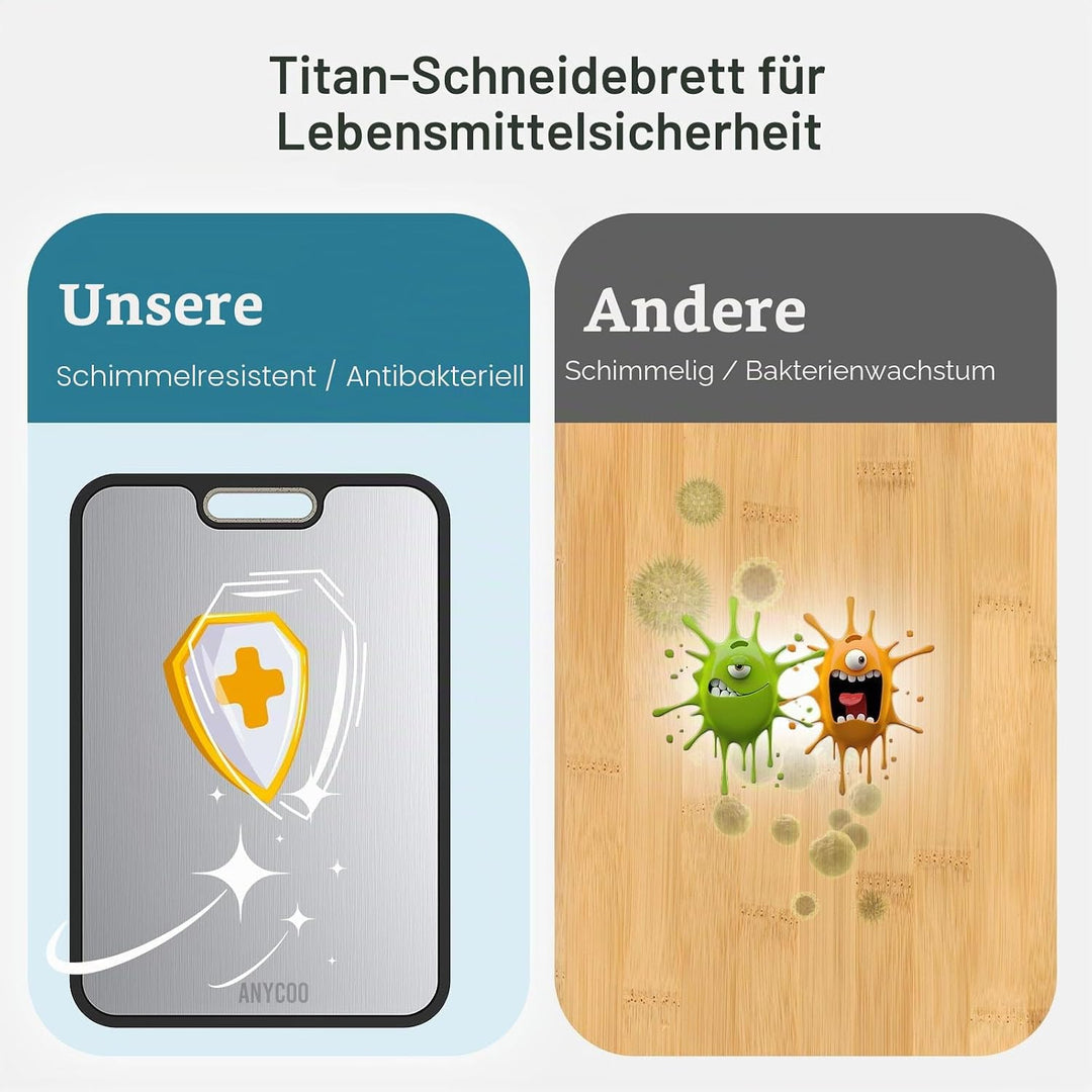 Titan Schneidebrett,Titanium Cutting Board grosse Grösse, Schneidebretter spülmaschinenfest, Reines