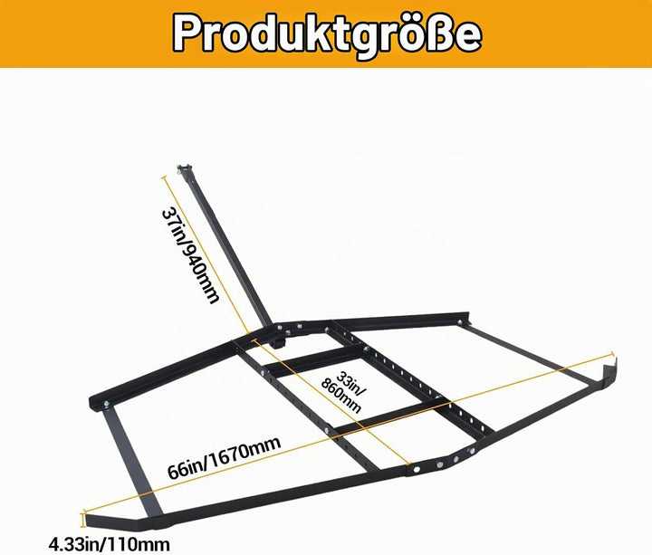 Schleppegge, 168x84 cm Wiesenegge für Rasentraktor, Geländefahrzeuge, ATV &amp; UTV, Tragkraft bis zu 50