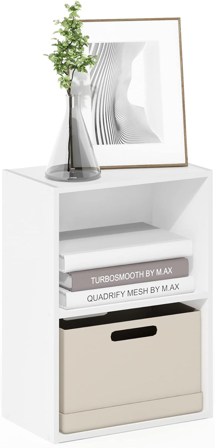 Furinno Luder Bücherregal 23.7(D) x 39.5(W) x 53.9(H) cm Weiss, 23.7(D) x 39.5(W) x 53.9(H) cm Weiss