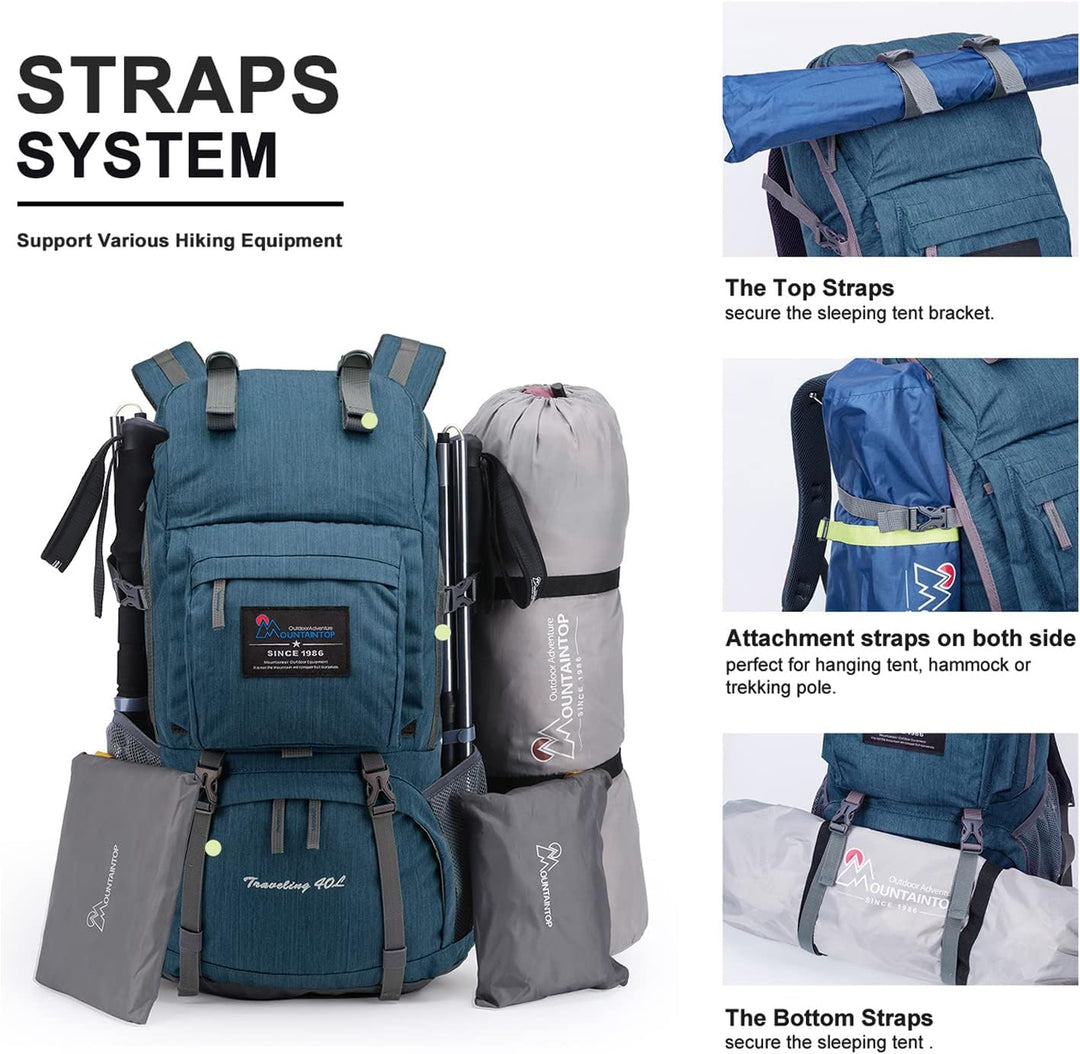 MOUNTAINTOP 40L Wanderrucksack Herren Damen Trekkingrucksack Backpacker Reiserucksack Outdoor Campin