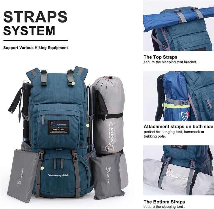 MOUNTAINTOP 40L Wanderrucksack Herren Damen Trekkingrucksack Backpacker Reiserucksack Outdoor Campin