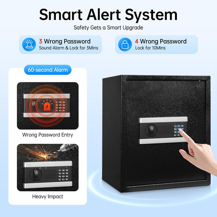Safe Tresor 3 Etagen Hotelsafe mit Digital Kombination und 2 Schlüssel Elektronischem Möbeltresor fü