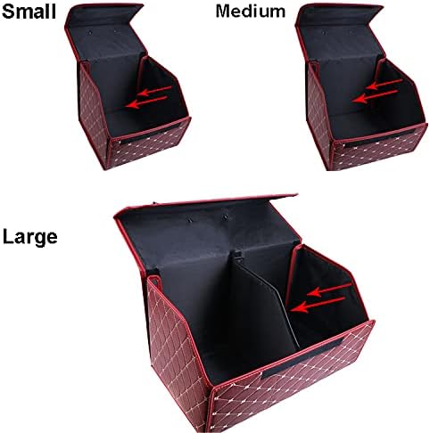 EA-Onlineshop Premium Leder Kofferraum Organizer, Kofferraumtasche, Auto Organizer mit Deckel, Autot