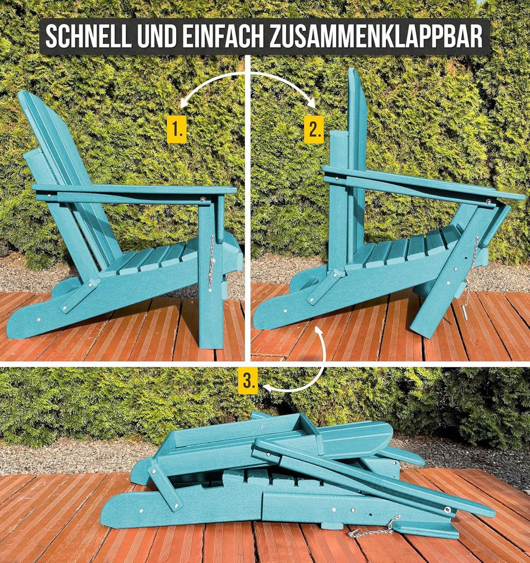 normani Original Adirondack Stuhl - Klappbarer Gartenstuhl in Holzoptik - Gemütlicher Gartensessel a