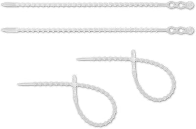 1000 x Blitzbinder Rasterschlaufen Universalbinder Kabelbinder in transparent 180 mm lang 694218, 18